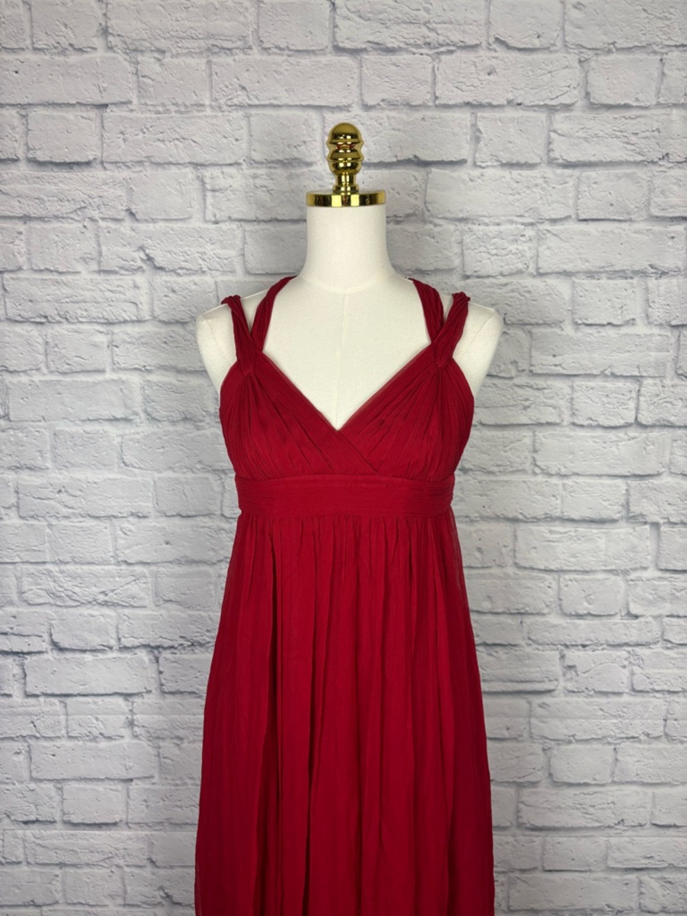 BCBGMAXAZRIA red Silk maxi dress size 4 - Picture 3 of 8